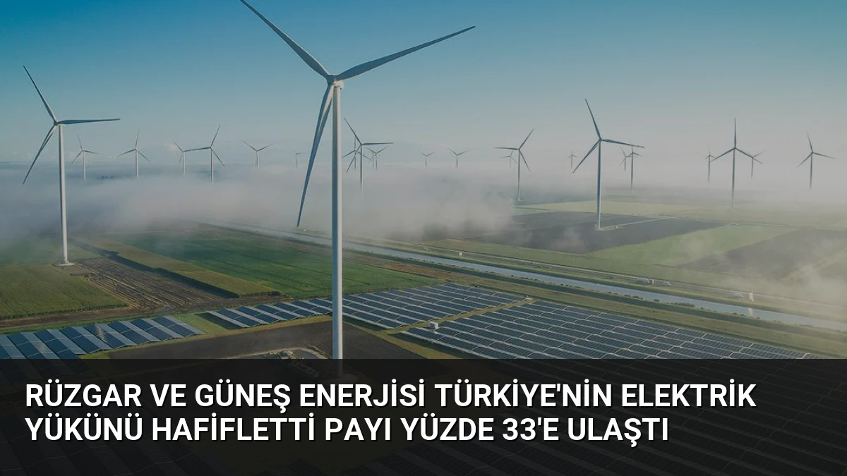 Rüzgar ve Güneş Enerjisi Türkiye’nin Elektrik Yükünü Hafifletti Payı Yüzde 33’e Ulaştı