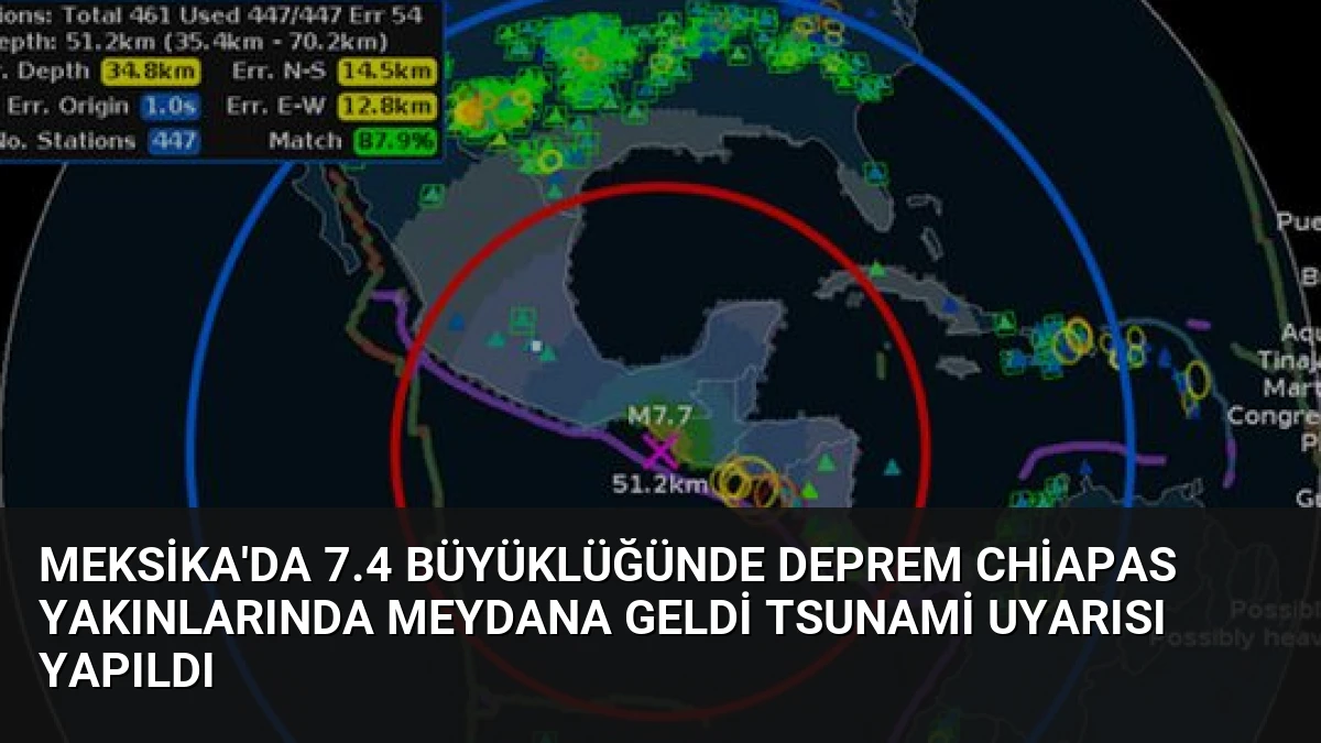 Meksika’da 7.4 Büyüklüğünde Deprem Chiapas Yakınlarında Meydana Geldi Tsunami Uyarısı Yapıldı